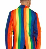 Regenboog colbert met stropdas