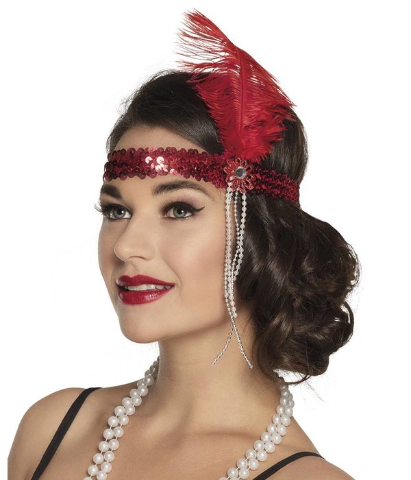 Hoofdband Flapper rood