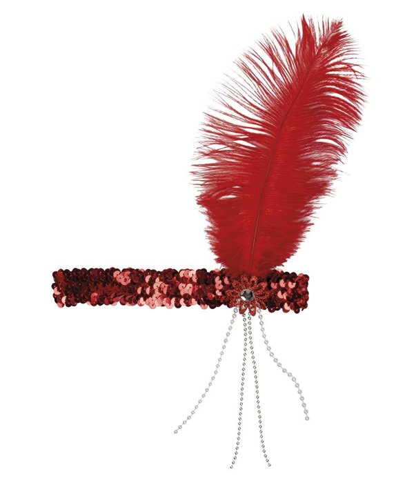 Hoofdband Flapper rood