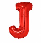 Folieballon Rood Letter 'J' groot
