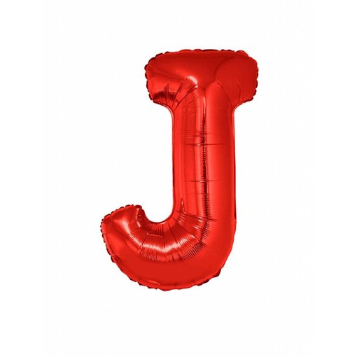 Folieballon Rood Letter 'J' groot
