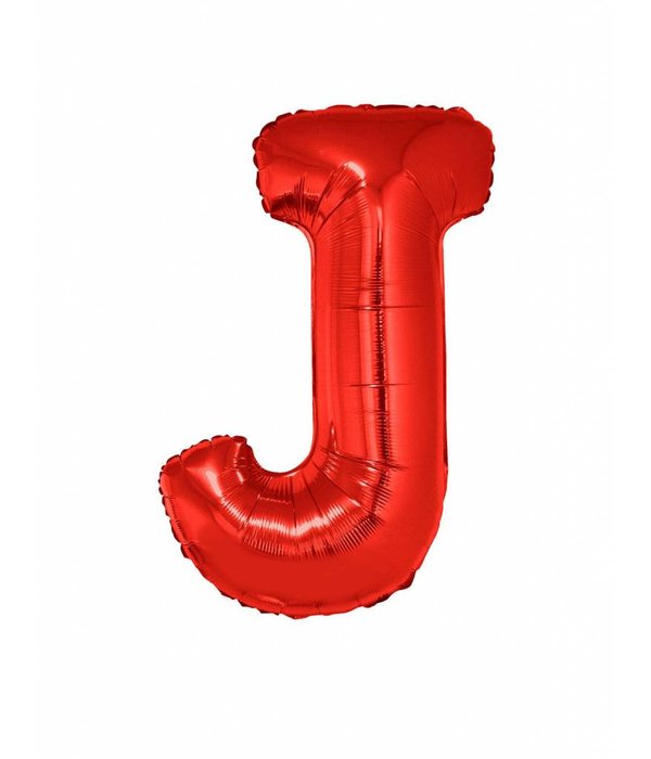 Folieballon Rood Letter 'J' groot