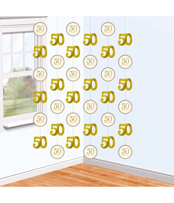 6 Stringen Decoratie 50 jaar jubileum goud