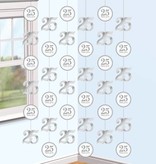 6 Stringen Decoratie 25 jaar jubileum zilver