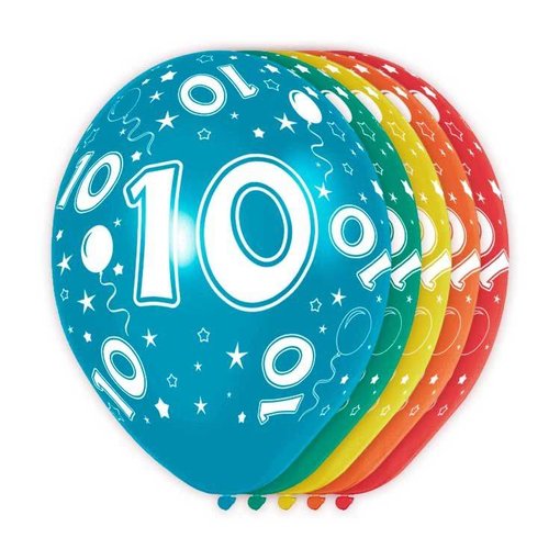 10 Jaar Verjaardag Ballonnen 5 stuks