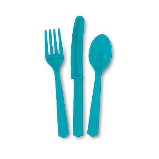 18 stuks Caribbean Teal bestek assorti