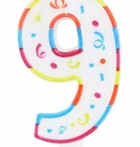 Grote kaars 9 jaar met houder