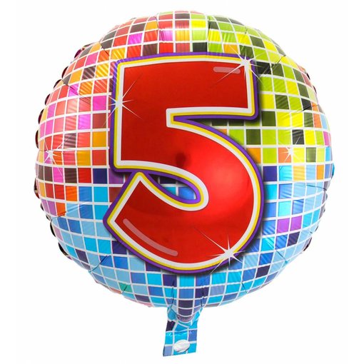 5 jaar Birthday Blocks folieballon - 43 cm