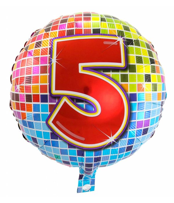 5 jaar Birthday Blocks folieballon - 43 cm
