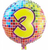 3 jaar Birthday Blocks folieballon - 43 cm