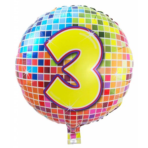 3 jaar Birthday Blocks folieballon - 43 cm