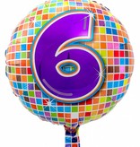 6 jaar Birthday Blocks folieballon - 43 cm