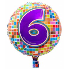 6 jaar Birthday Blocks folieballon - 43 cm