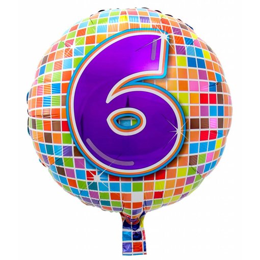 6 jaar Birthday Blocks folieballon - 43 cm
