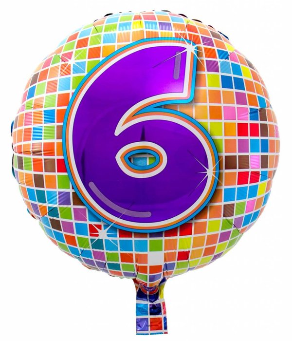 6 jaar Birthday Blocks folieballon - 43 cm
