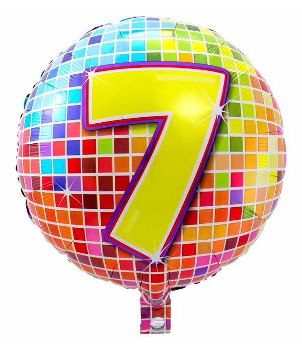 7 jaar Birthday Blocks folieballon - 43 cm