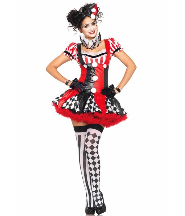 Sexy Harlequin Clown Kostuum