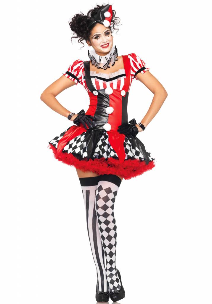 Sexy Harlequin Clown Kostuum afbeelding
