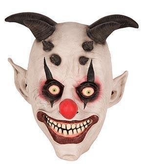 Halloween - Halloween clown met hoorns masker van latex
