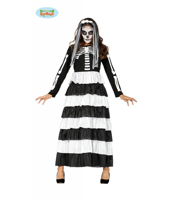 Open Ribbenkast Skelet Vrouw Kostuum