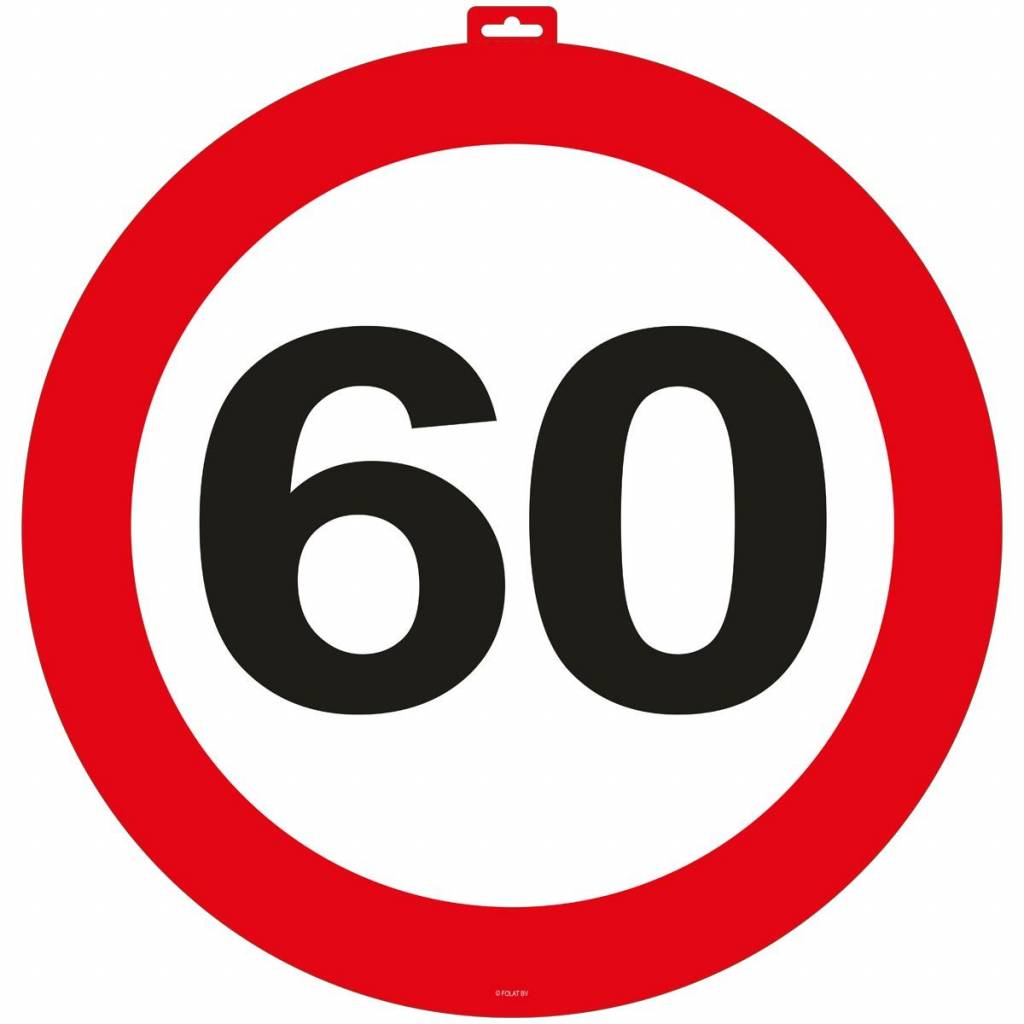 60 Jaar Verkeersbord Deurbord - 47cm afbeelding