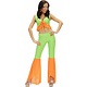 Groen-oranje samba top en broek