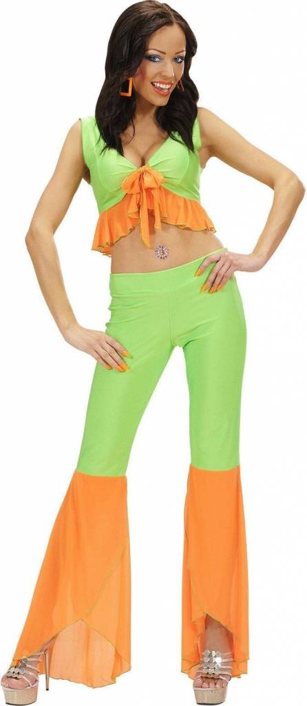 Groen-oranje samba top en broek afbeelding