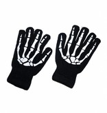 Handschoenen zwart met bottenprint