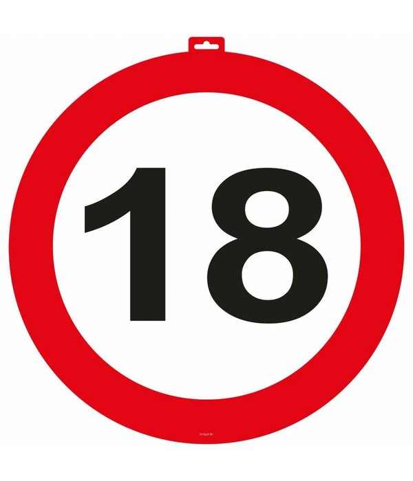 18 Jaar Verkeersbord Deurbord - 47cm