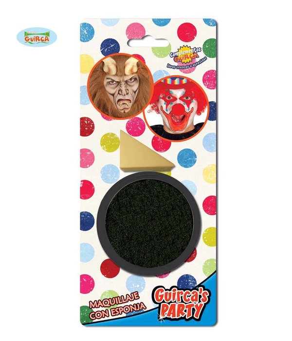 Zwarte schmink met sponsje