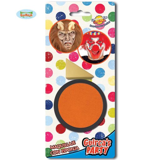 Oranje schmink doosje met sponsje