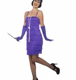 Flapper kostuum Roaring 20's Paars