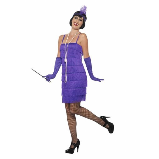 Flapper kostuum Roaring 20's Paars