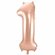 Rosé Goudkleurige Cijferballon cijfer 1 - 86cm