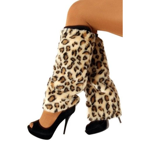 Beenwarmers bont panterprint licht