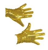 Handschoenen pailletten goud volwassen