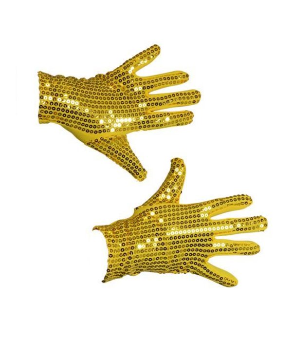 Handschoenen pailletten goud volwassen