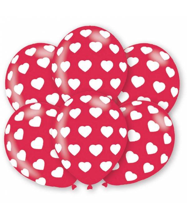 Hartjes latex ballonnen 6 stuks