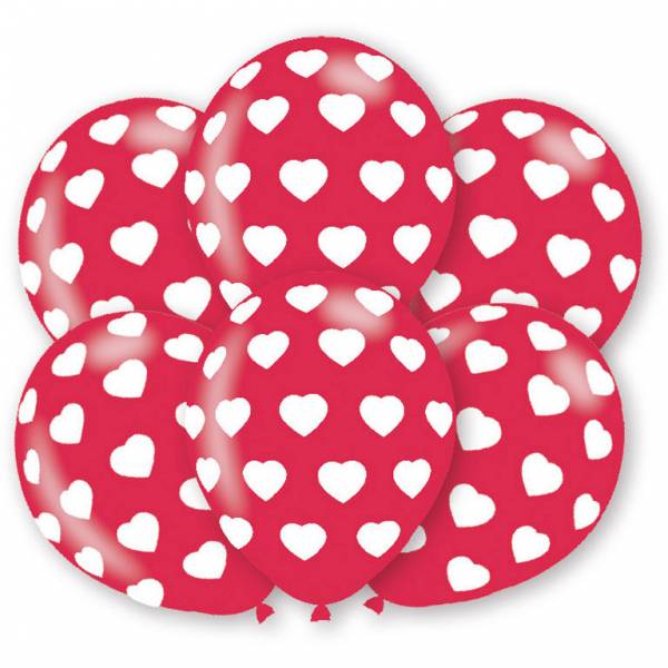 Hartjes latex ballonnen 6 stuks afbeelding