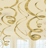 Hangdecoratie Swirls Goud - 12 Stuks
