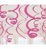 12 swirls decoraties roze