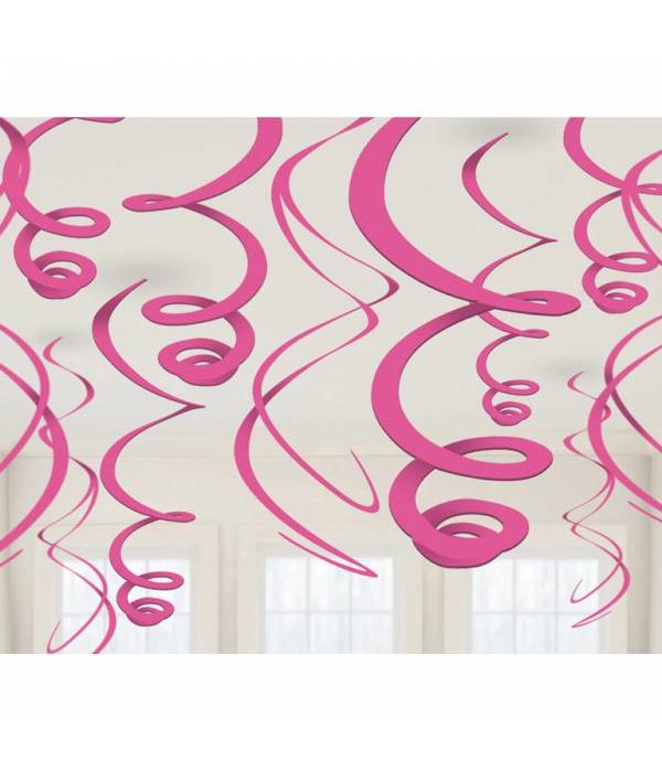 12 swirls decoraties roze