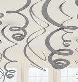 12 swirls decoraties zilver