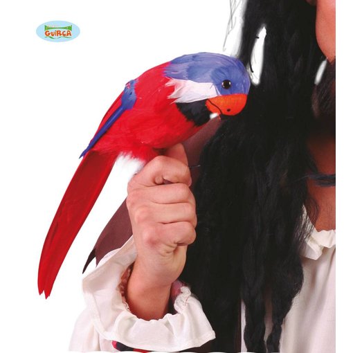 Papegaai 38cm met elastiek