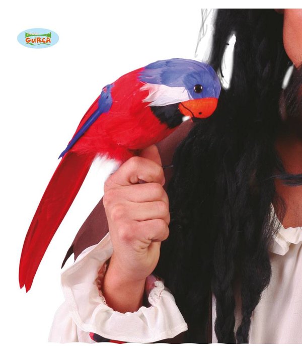 Papegaai 38cm met elastiek