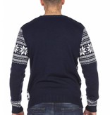 Kersttrui blauw met rendieren Classic