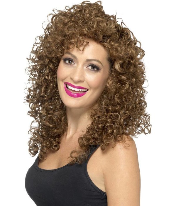 Pruik Boogie Babe bruin