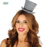 Hoge hoed glossy zilver