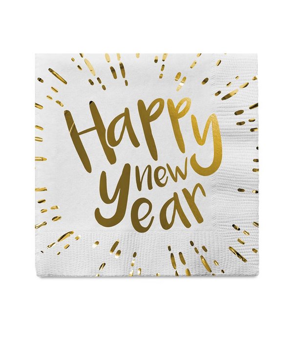 Set 12 Servetten 'Happy New Year' (33 x 33 cm)