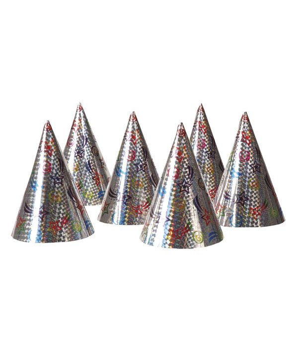 Set 6 Holografische hoedjes